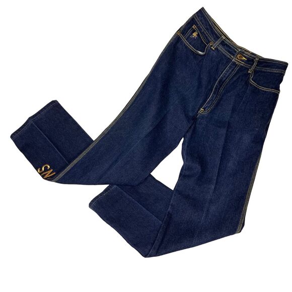 Vintage 80s New Orleans Jeans Vigoroso Denim Straight Leg High Waist Size 12/14 - Picture 5 of 13